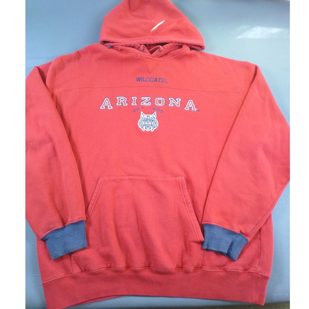 Vintage 90s Lee Sport Arizona Wildcats Mens L Red Hoodie NCAA College Football